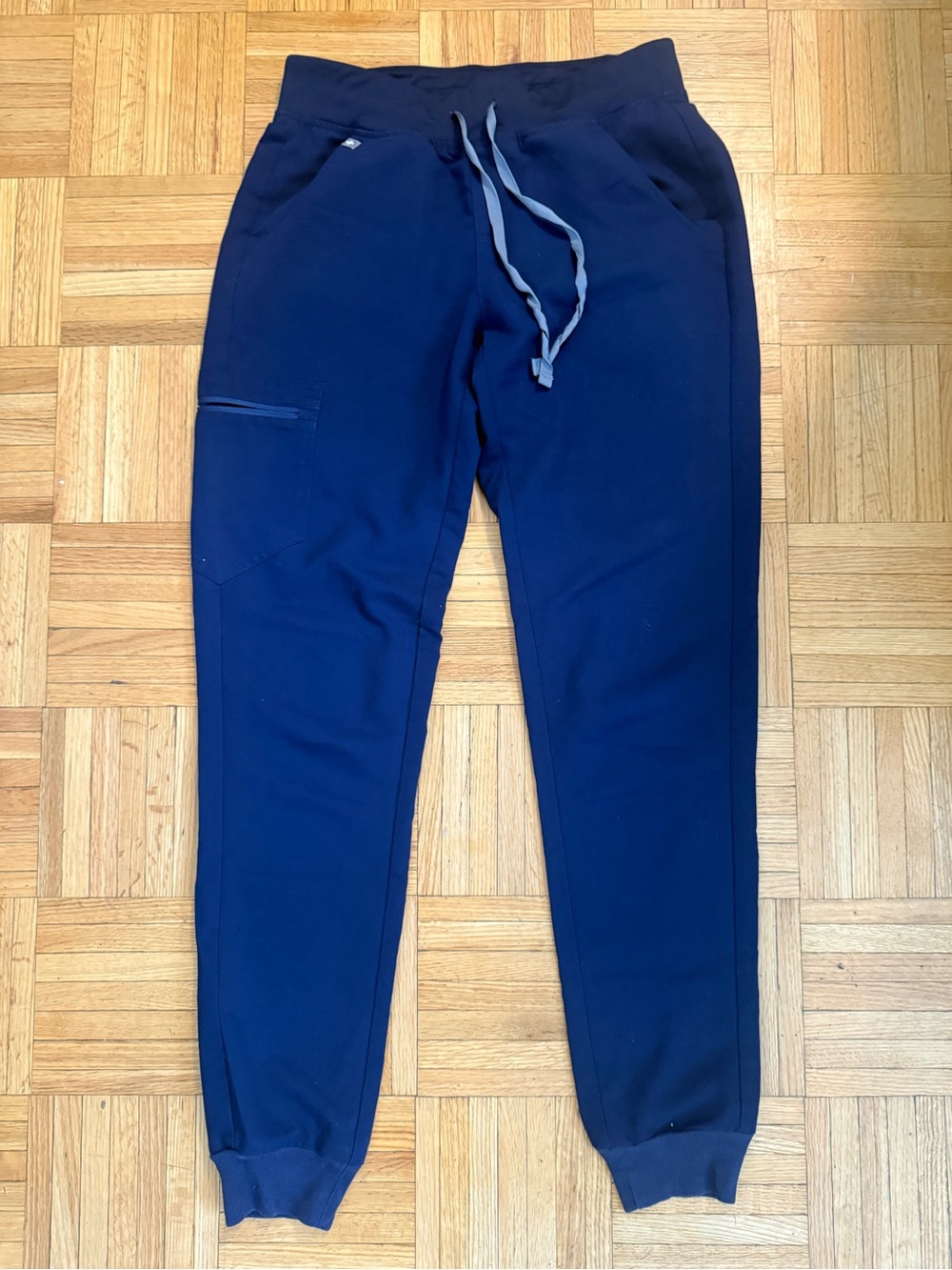 Figs Men's Navy Blue Jogger Sweatpants with Gray Drawstrings